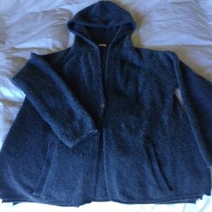 Poetry Fashion Cashmere Blue Hoodie Single. Button Cardigan Size S